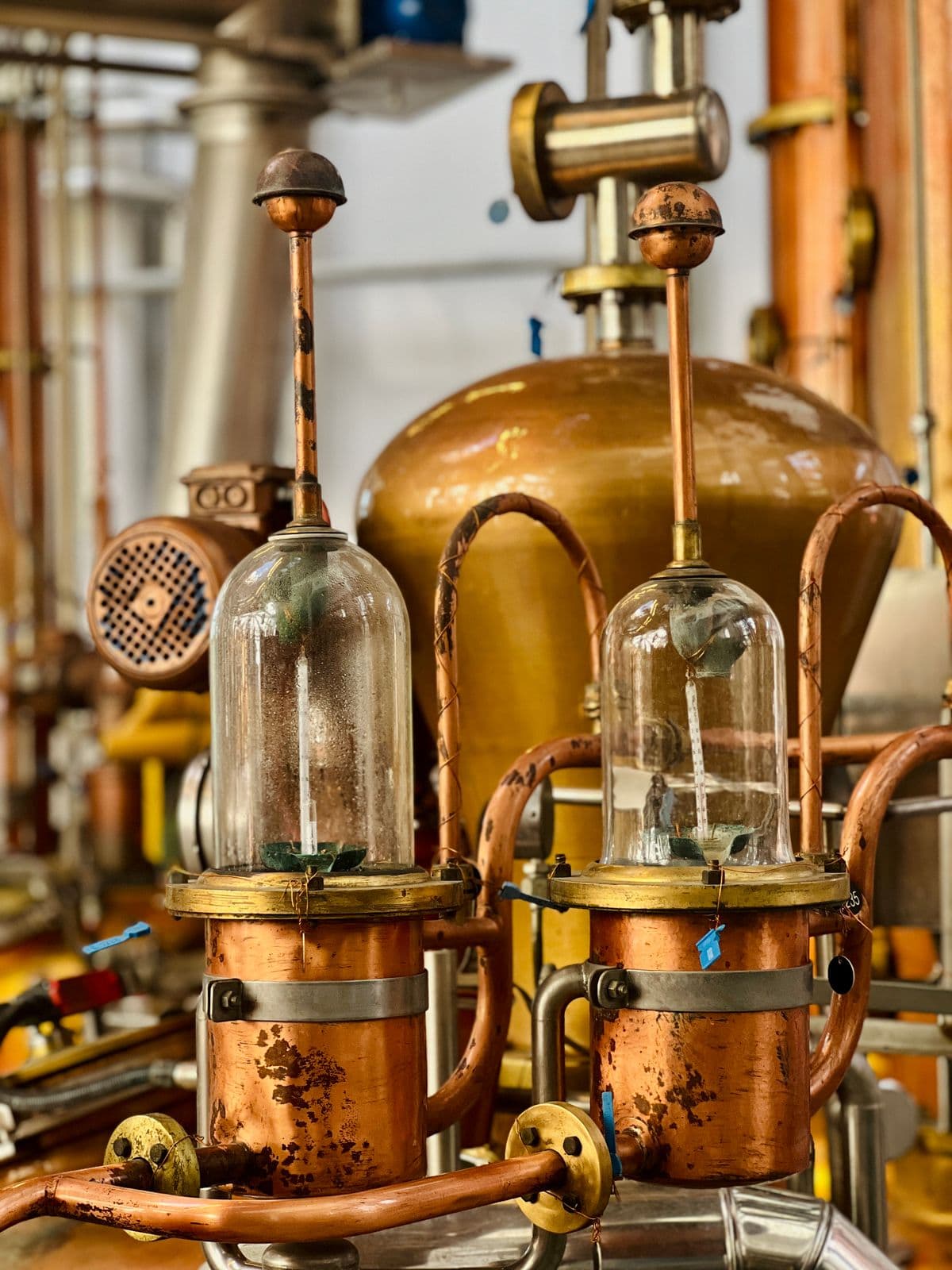 A copper still used to distil lavender